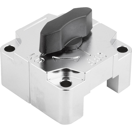 Kipp Sliding Clamp Square 50X44 Zinc, Black, Comp:Thermoplastic K1072.32161